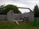 Začátek stavby střechy - Slatinice